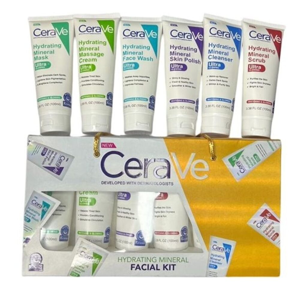 CeraVe 6 In 1 Hydrating Mineral Facial Kit For Deep Cleansing