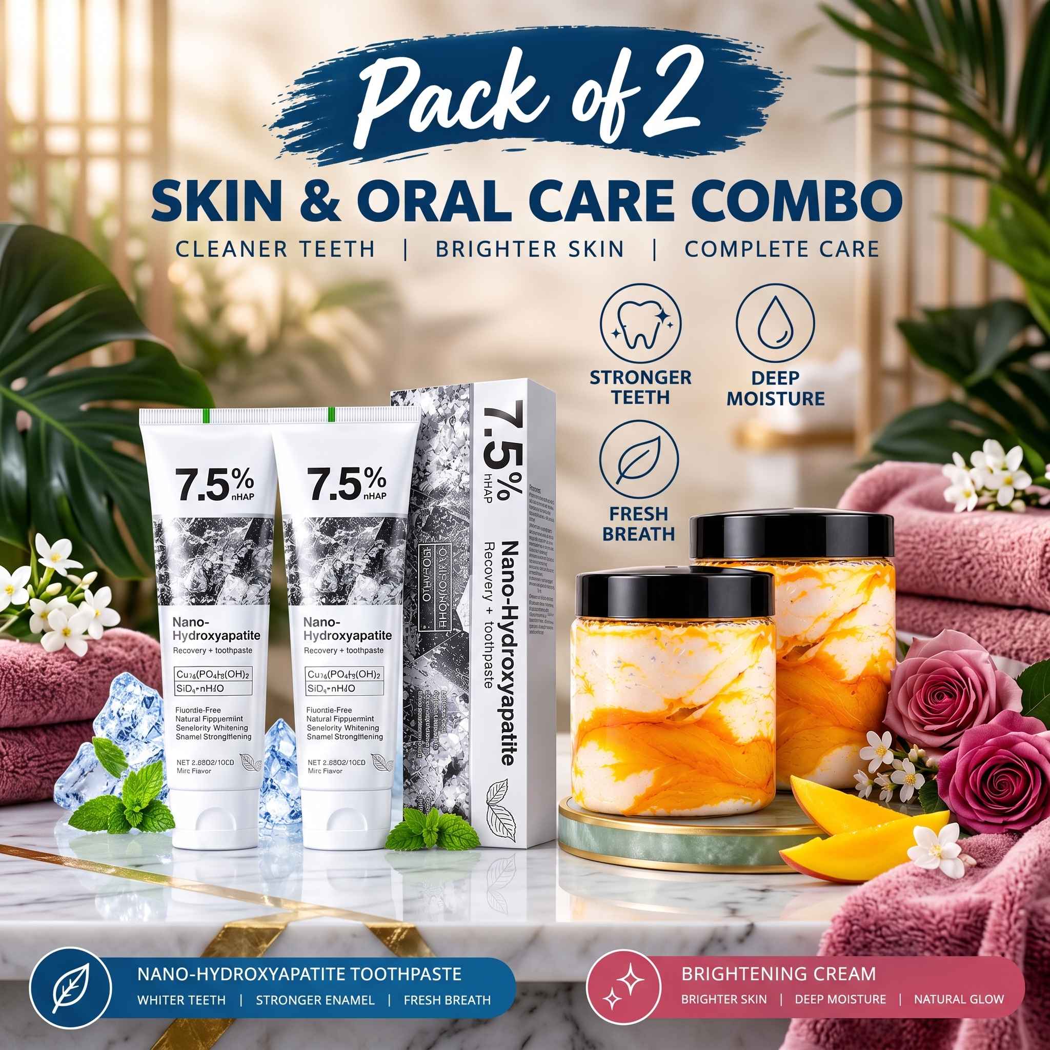 Pack of 2 Nano-Hydroxyapatite Toothpaste + Zafrani Cream Combo – image 2
