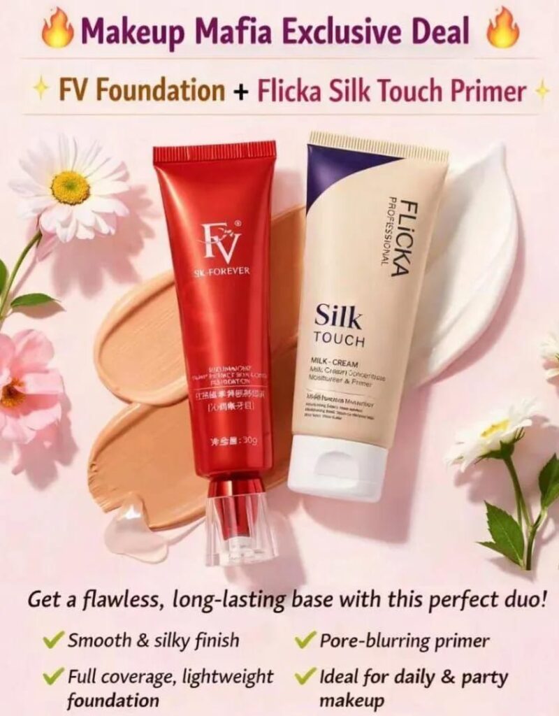 Flicka 2-In-1 Makeup Deal – Primer (60g) + Foundation (30g) Combo