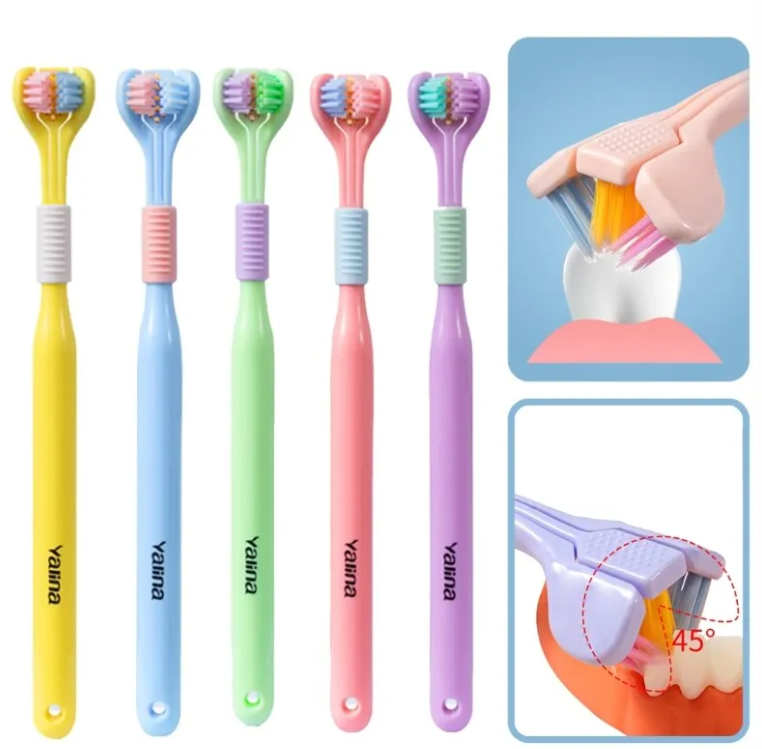 Three-Sided Soft Hair Toothbrush