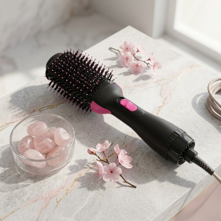 3-in-1 Hot Air Brush – Professional One-Step Hair Dryer – Straightener