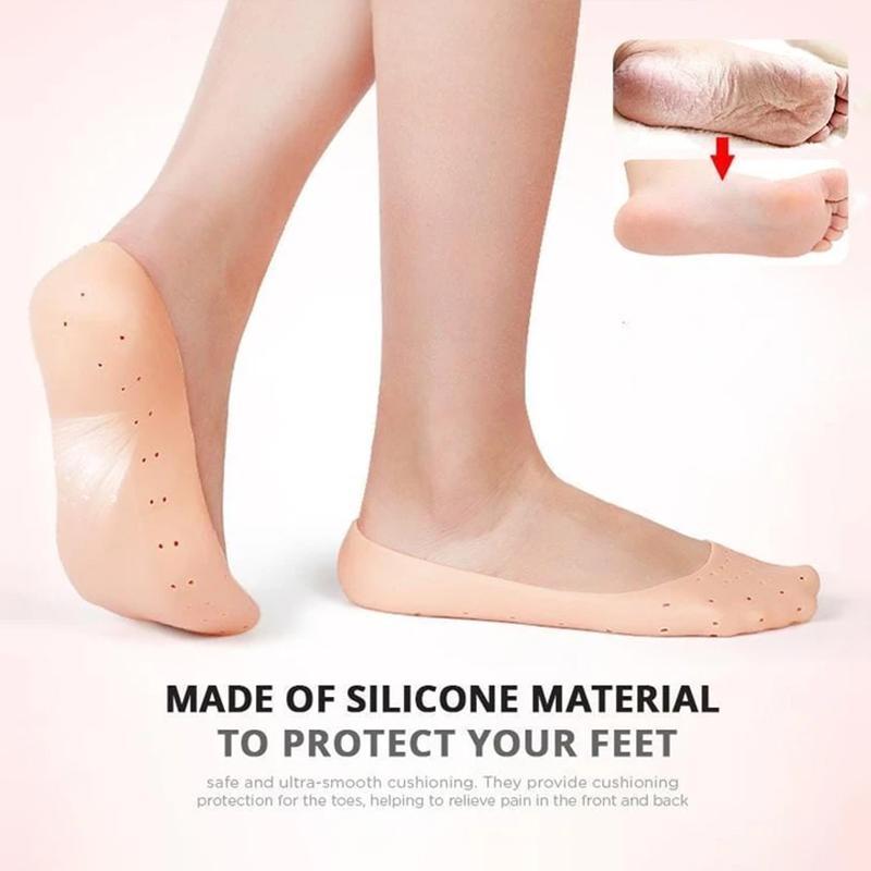 1 Pair unisex silicone gel socks moisturizing sock breathable elastic heel