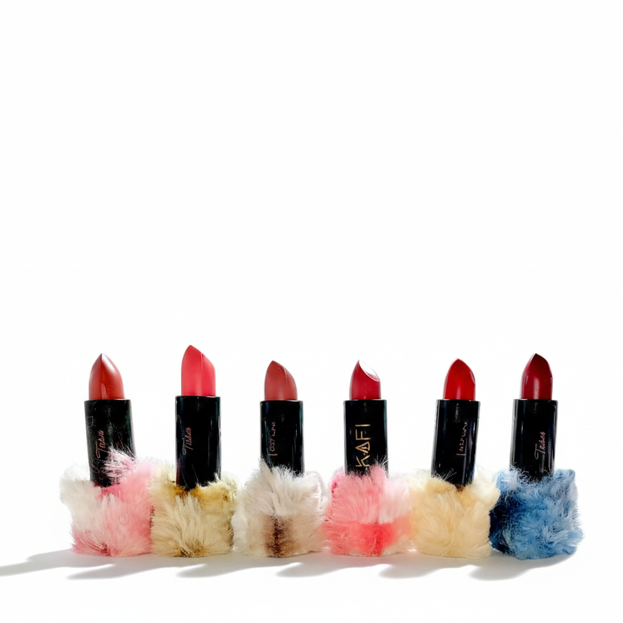High Pigmented Fur Style Fluffy Lipstick Set 6 Pcs Creamy Multicolor Lipsticks – image 3