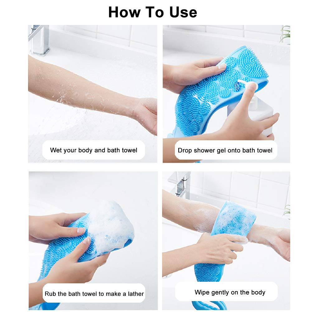 Single Side Silicone Bath Towel Scrubber – Soft Body Cleaning Brush – image 2