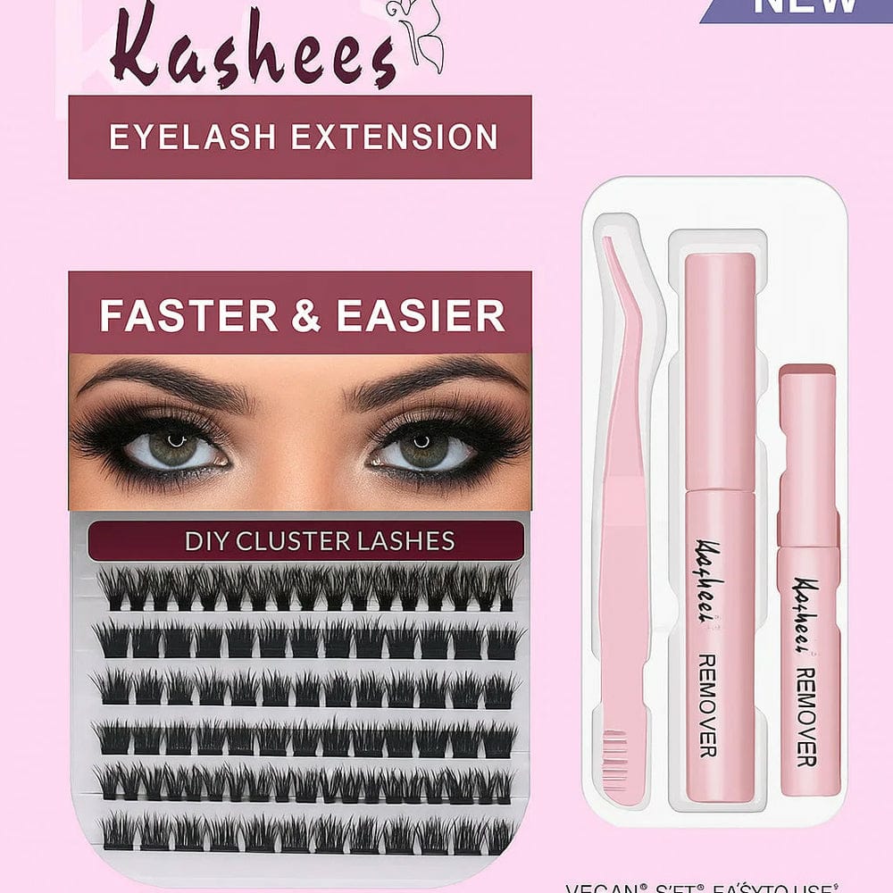 Kashee's 4 In 1 Eyelash Extension Set With Glue & Applicator Light & Thick
