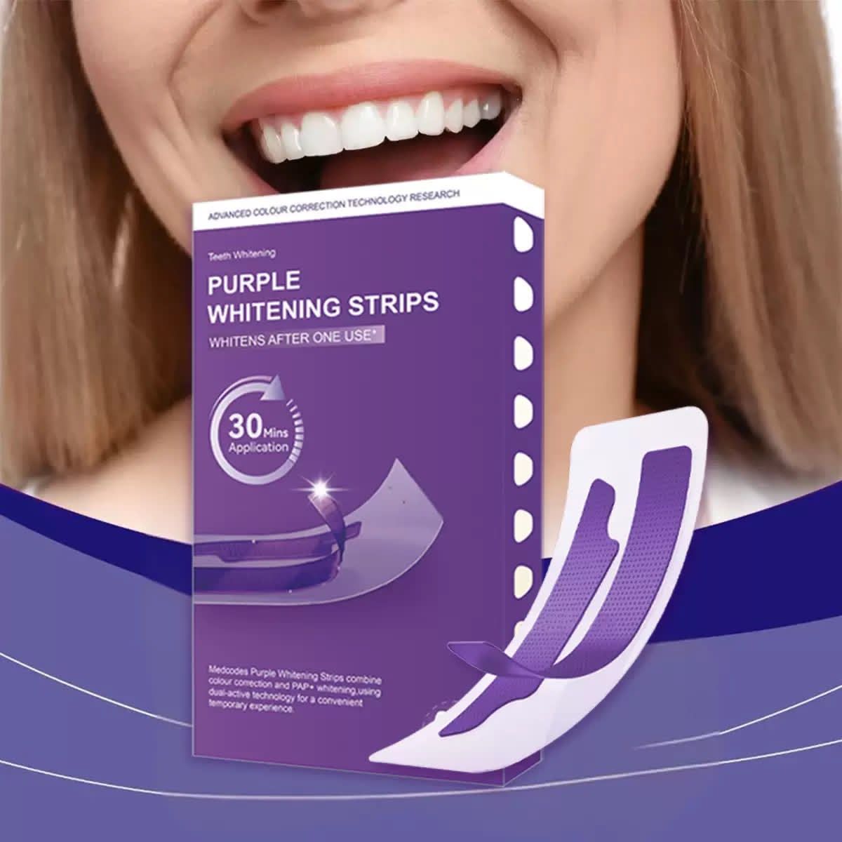 Purple Color-Correcting Teeth Whitening Strips – image 2