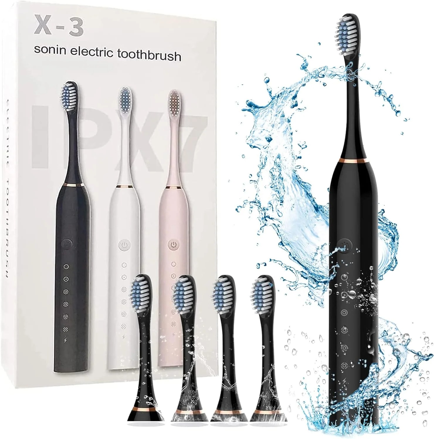 X-3 Sonic Electric Toothbrush with Replacement Heads – image 2