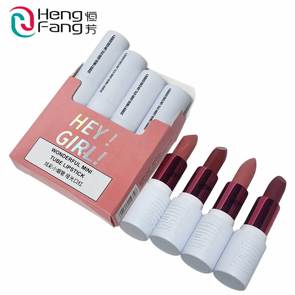 Hey Girl 4 Pcs Lipstick Set Creamy Multicolor Lipsticks – image 3