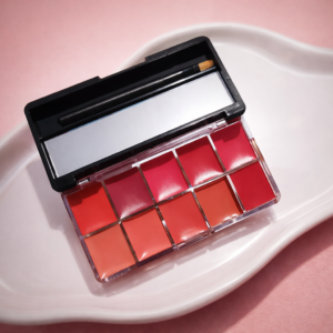 10 in 1 Lipstick & Blush Palette Creamy Matte Makeup Palette for Lips and Cheeks