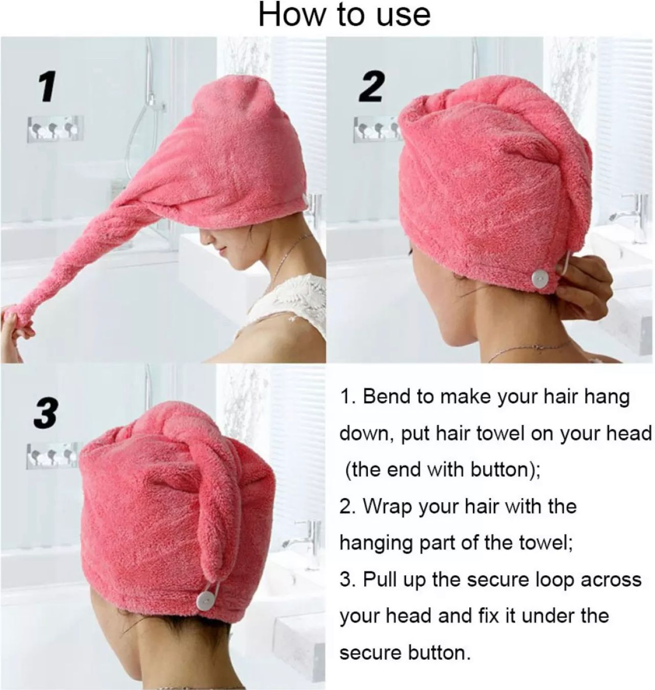 Best Hair Dryer Cap Towel - Hair Wrap Towel for ladies (random colors) – image 2
