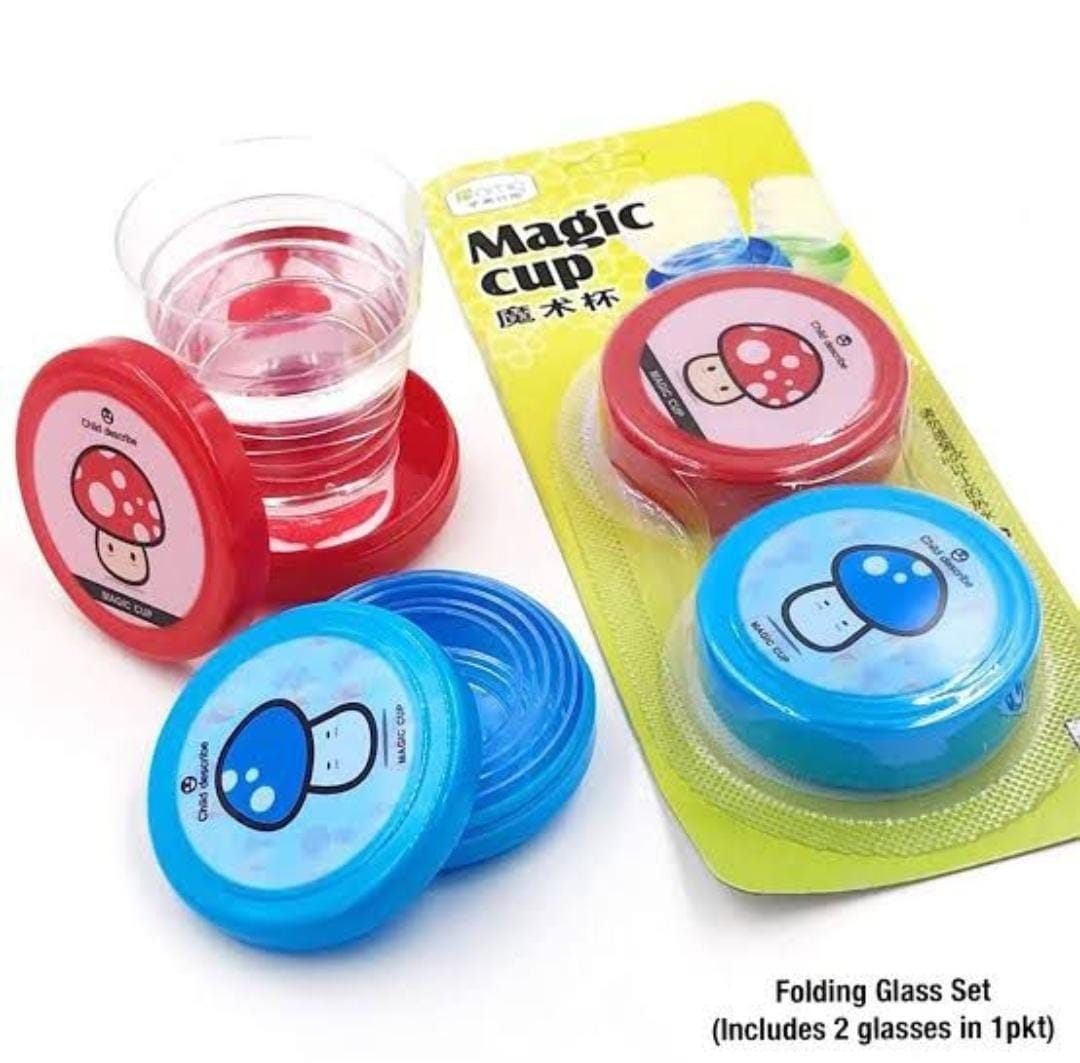 Pack of 2 Magic Glass for Kids – Folding Collapsible Magic Cup