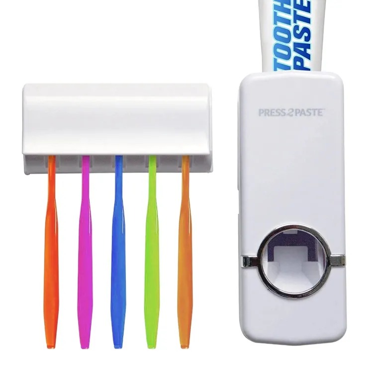 Toothpaste Dispenser Automatic Toothpaste Squeezer and Holder Set
