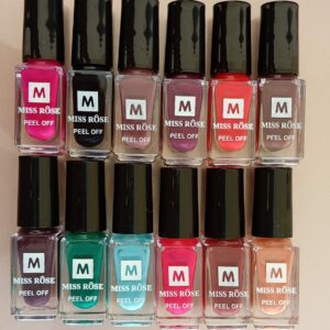 Pack Of 6 Miss rose peel off nail polish