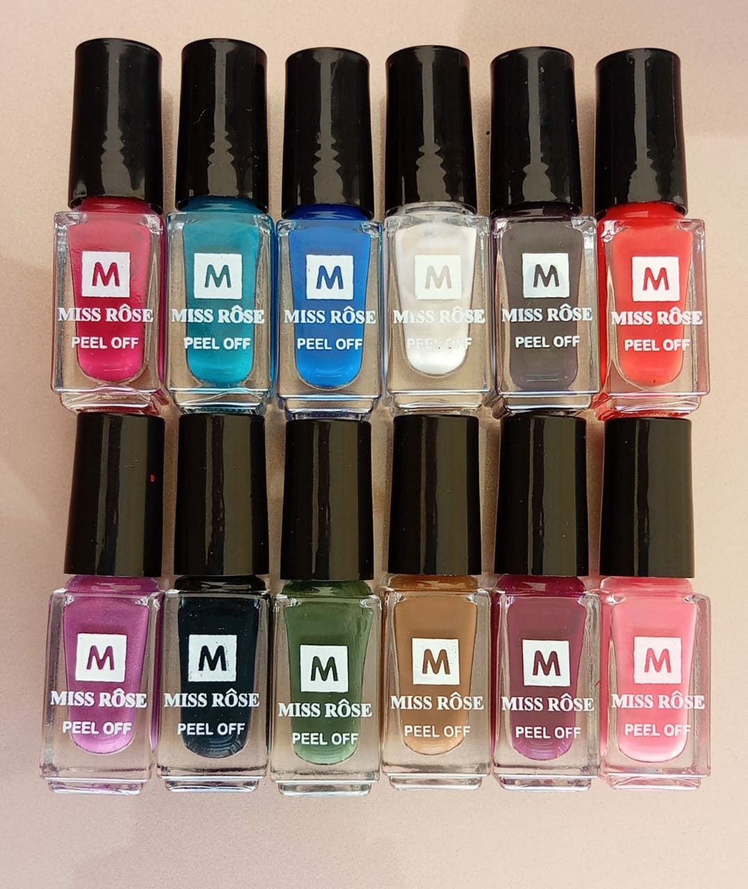 Pack Of 6 Miss rose peel off nail polish – image 2