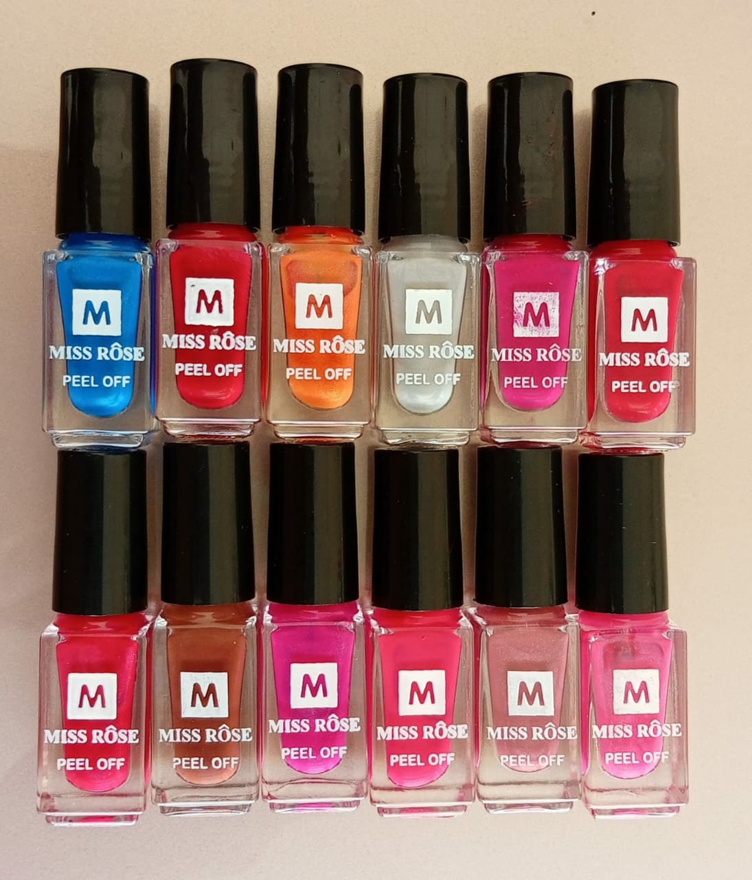 Pack Of 6 Miss rose peel off nail polish – image 3