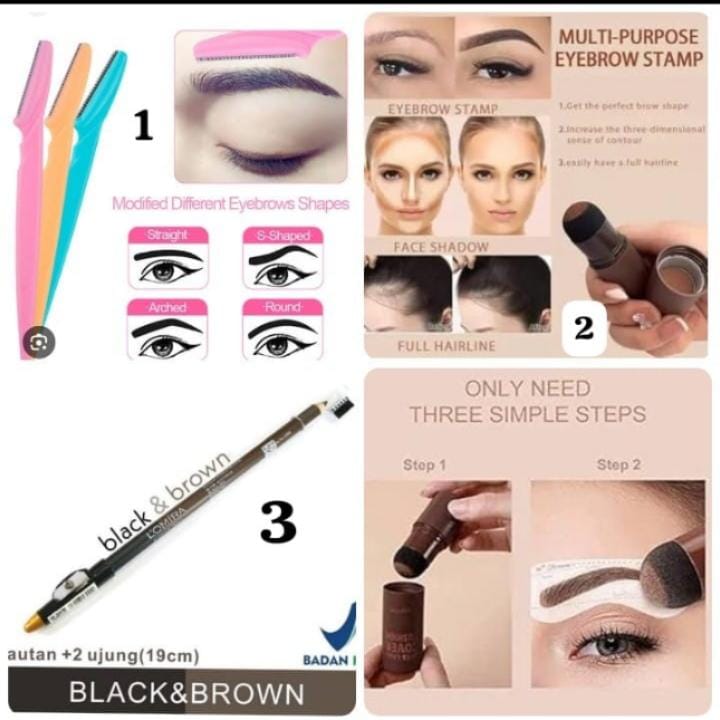 3 in 1 Eye brow Deal eyebrow stamp – Eye brow pencil