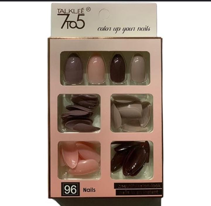 96 PCs nails without glue or sticker (Random Color) – image 3