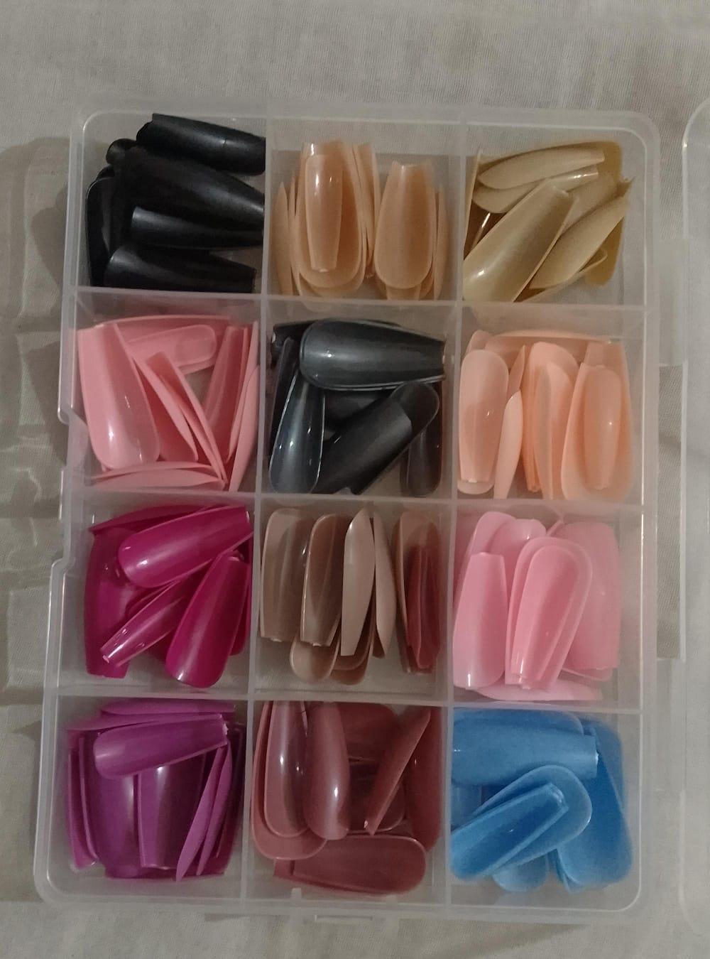 144 PCs nails box colorful and Shiny nails box (Random Color) – image 3