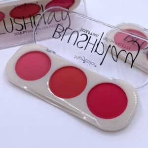 3 Color Makeup Blush Palette Mineral Powder Red Rouge Long Lasting Natural