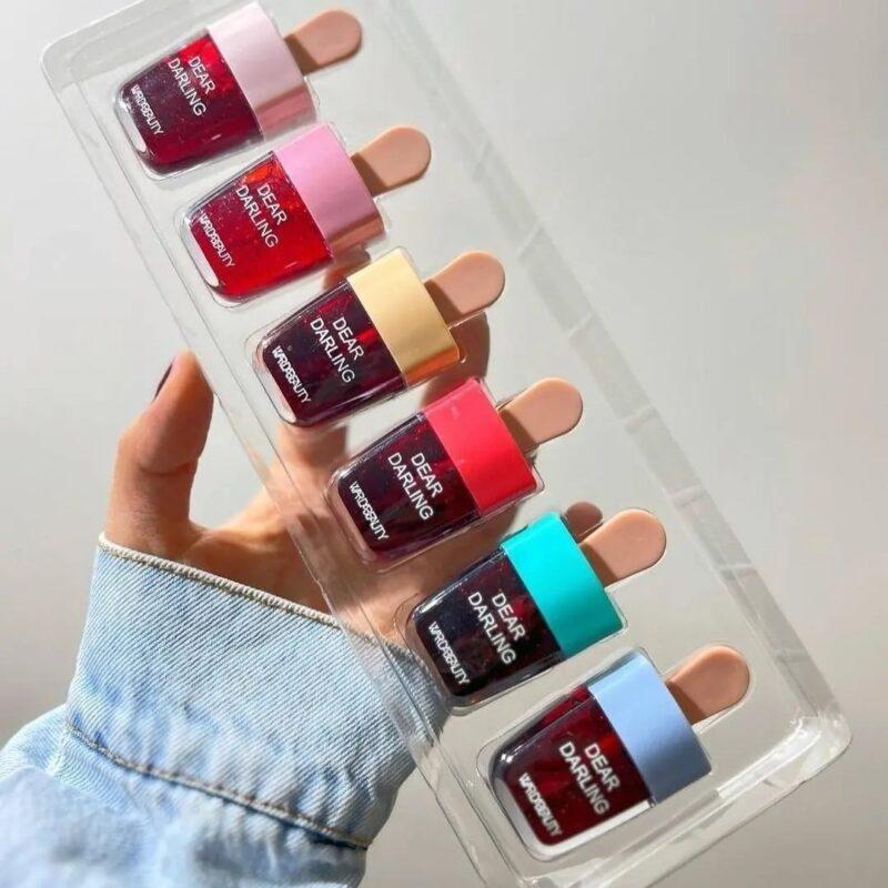 Pack of 6 Dear Darling WardaBeauty Ice cream Lip and cheek Tint Long-lasting