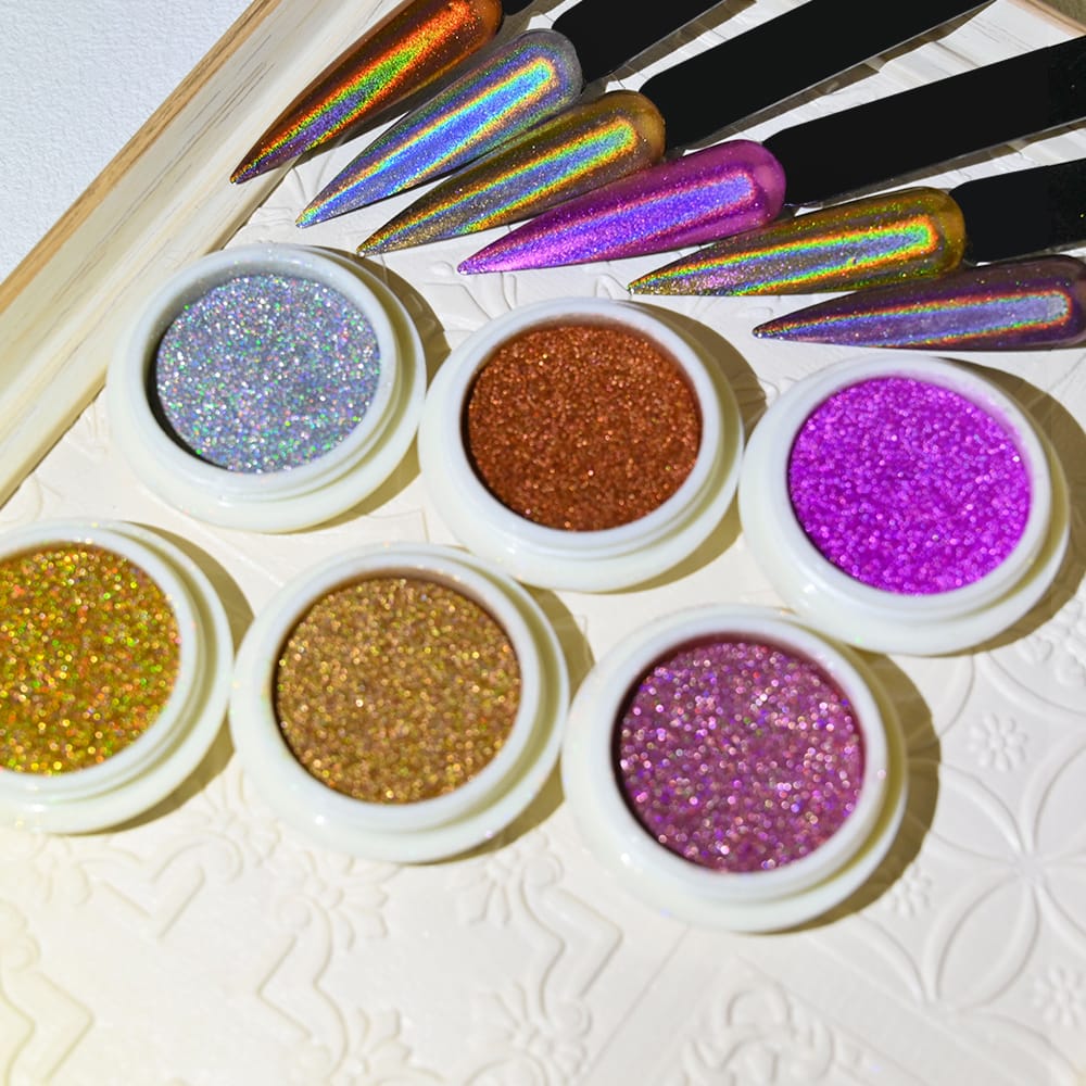 Shimmer Glitter Eyeshadow Glitter Powder Set Face & Eye high Pigmented (Random