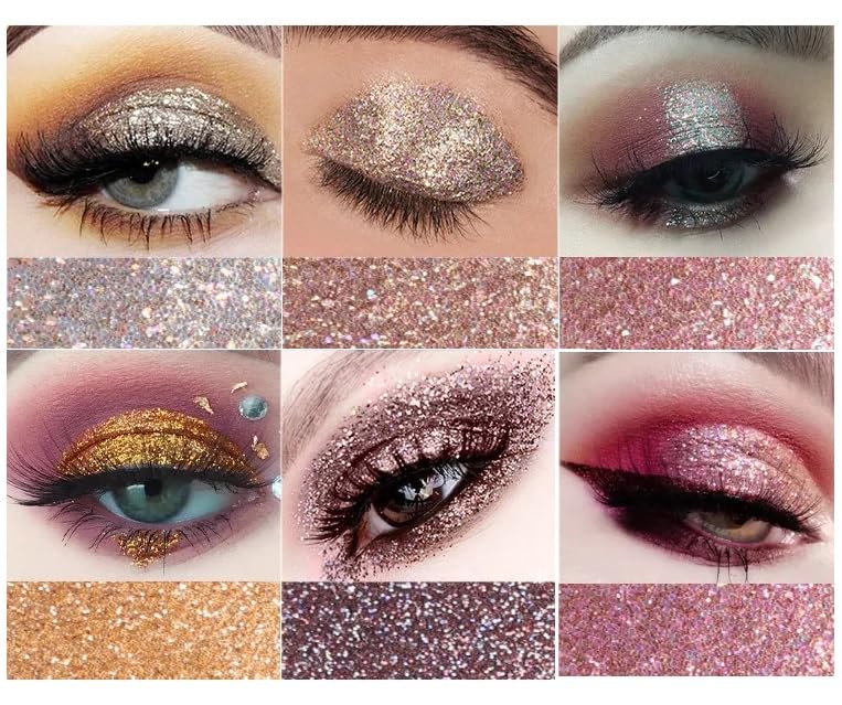 Shimmer Glitter Eyeshadow Glitter Powder Set Face & Eye high Pigmented (Random – image 3