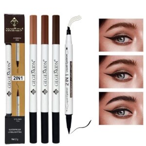 1Pc Gegemoon 1Pcs Waterproof 2 In 1 Long Lasting Liquid Eyeliner & Liquid