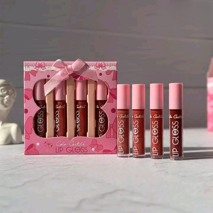 4-Piece Color Castle Bow Lip Gloss Set – Cute Bow Design – image 3