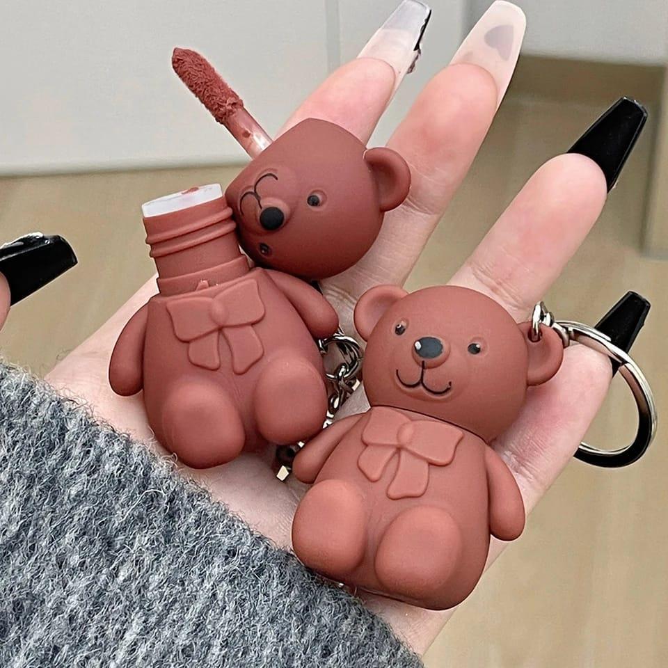 Teddy Bear Keychain Style Lip Gloss – Cute & Portable