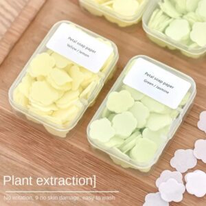 Pack of 2 Portable Disposable Soap Tablets – 50 Sheets per Box
