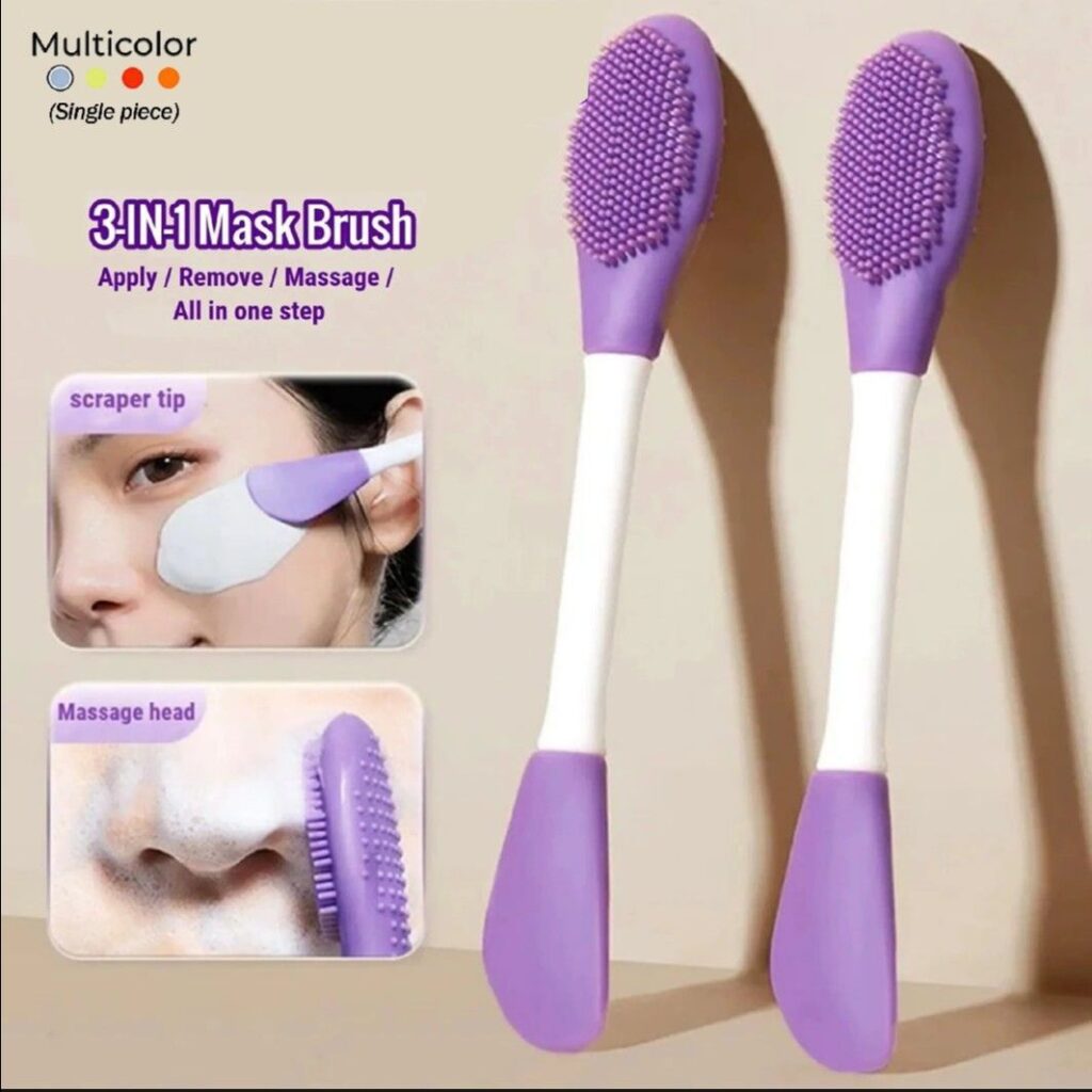 3-in-1 Silicone Face Mask Brush – Silicone Double Head Mask Brush