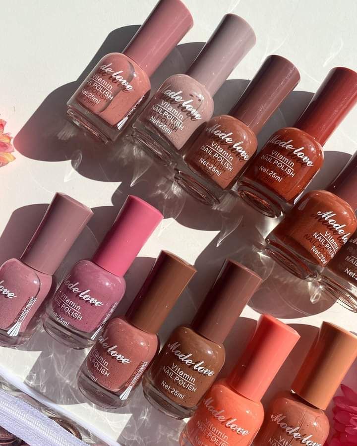 12 Pcs Nude Shades High Pigmented Big Size Nail Polish Set 20ml