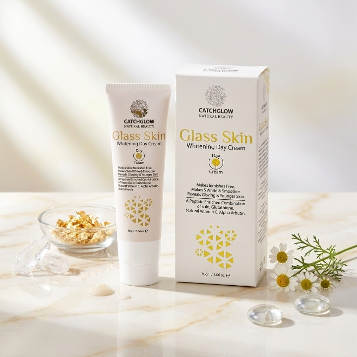 Catchglow Natural Beauty Glass Skin Whitening Day Cream 30g Radiant Glow – image 3