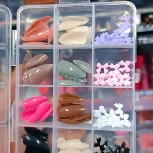 96 Pcs Artificial Nails With Beads