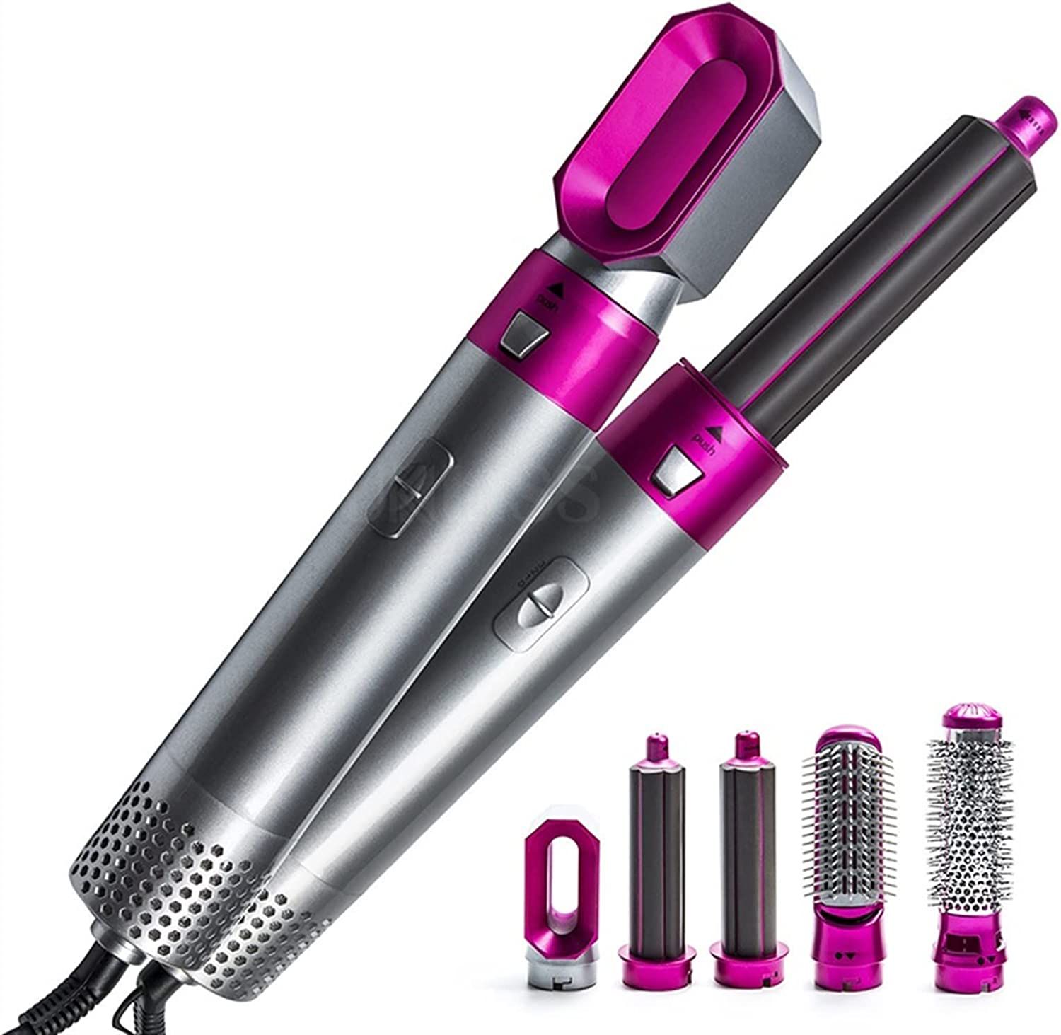 High Quality 5 In 1 Hair Styler Hot Air Brush Volumizer Straightener Curler – image 3