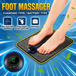EMS Foot Massager Mat Electric USB Charging Smart Display Tens Acupuncture Feet