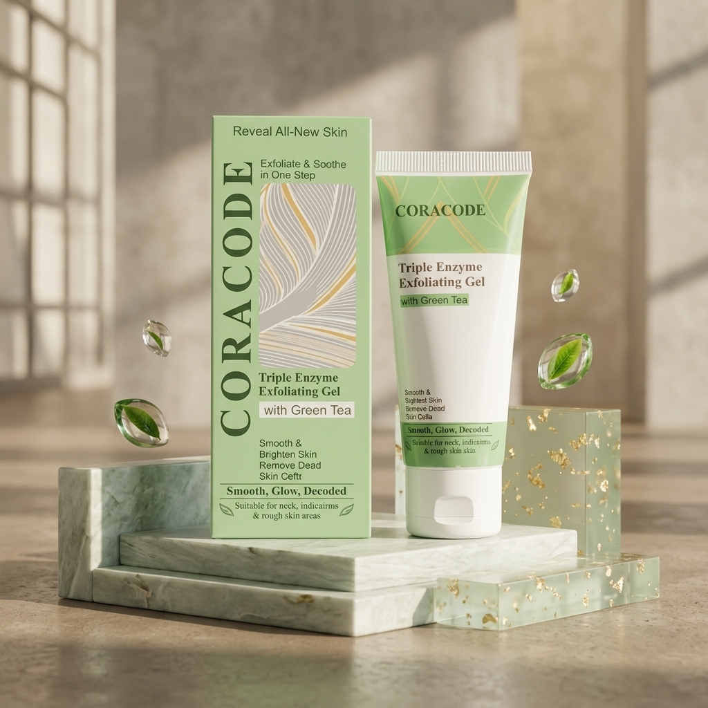 Coracode Triple Enzyme Exfoliating Gel with Green Tea – 60g