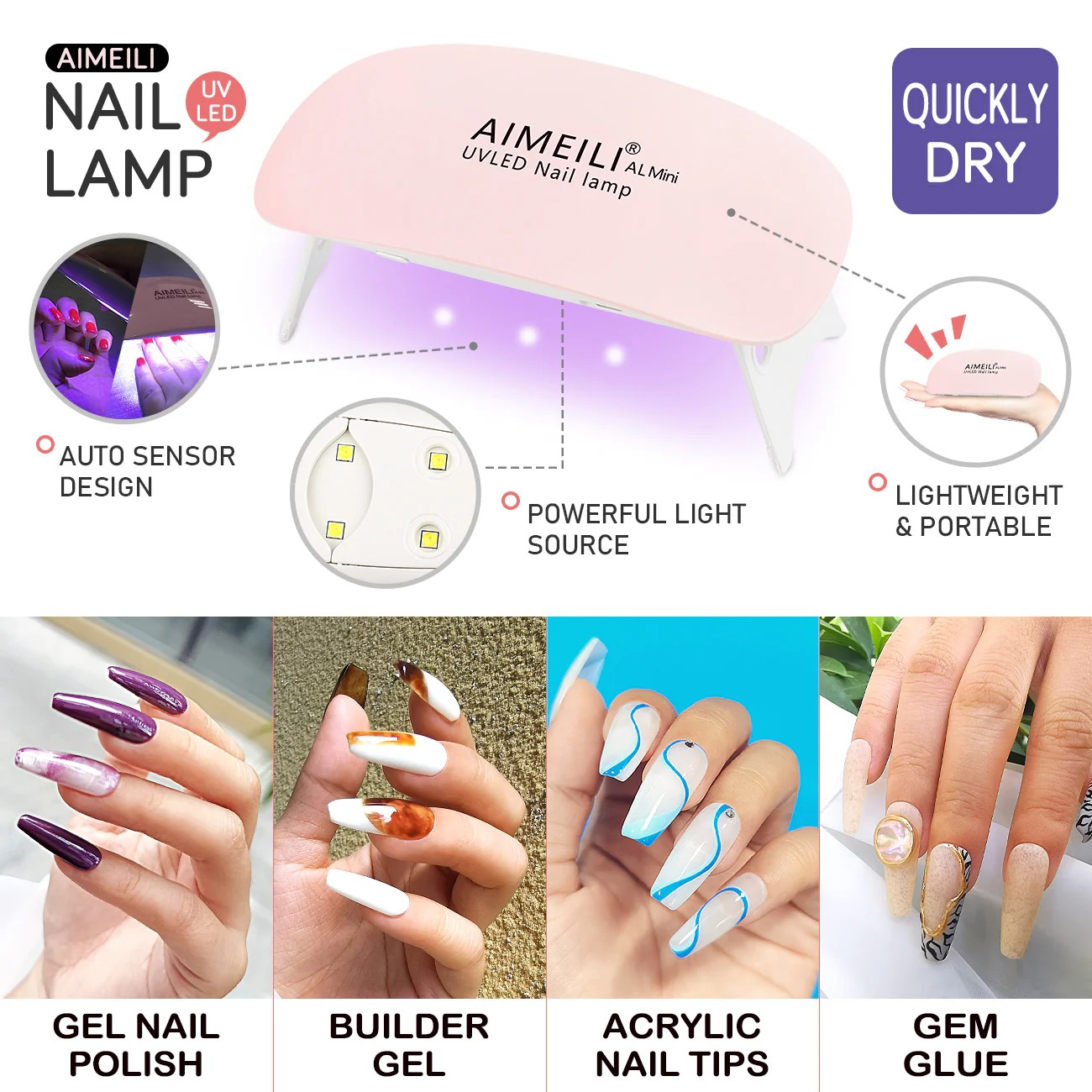Mini Uv Led Nail Lamp Portable Gel Curing Lamp Pocket Size Compact Mini Nail – image 2