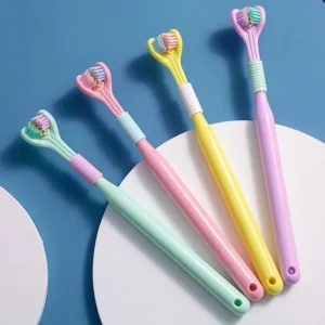 Three-Sided V-Shaped Toothbrush for Adults