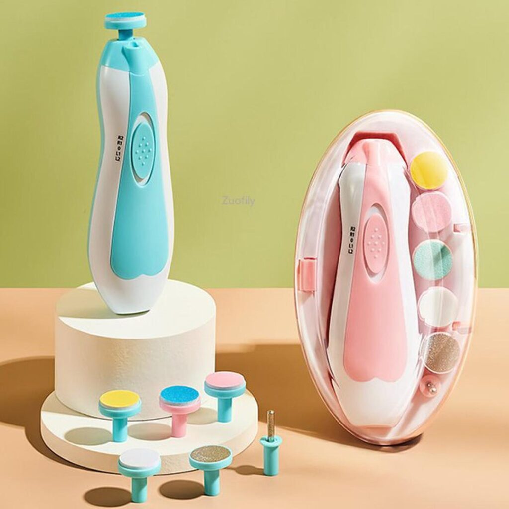Premium 6-in-1 Electric Baby Nail Trimmer Set – Safe Infant Nail Filer