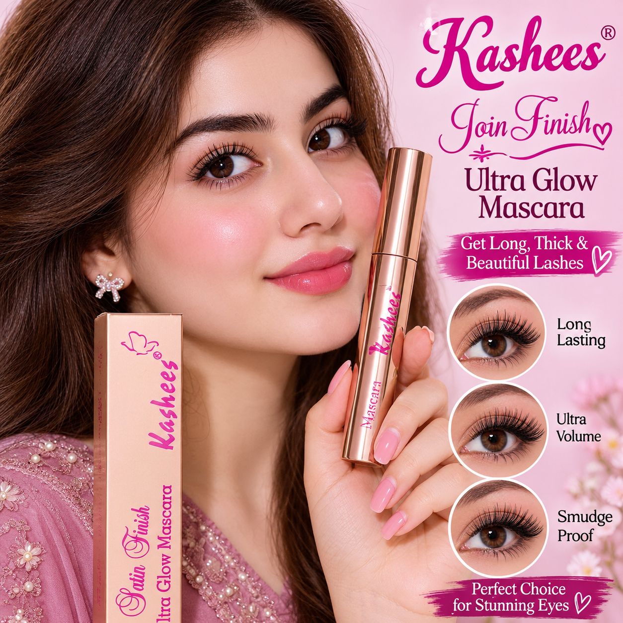 Kashees High Pigmented Mascara Long Lasting Volumizing Eye Makeup – image 2