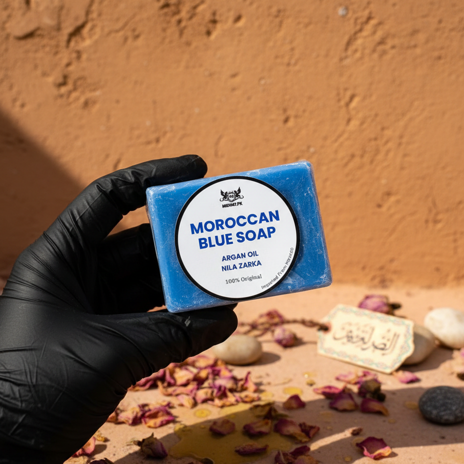 Midhat Apparel Moroccan Blue Soap With Premium Quality Gentle Cleansing