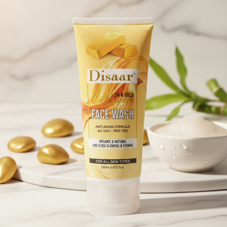 Disaar 24K Gold Face Wash Liquid For All Skin Types 150Ml Anti Aging Formula