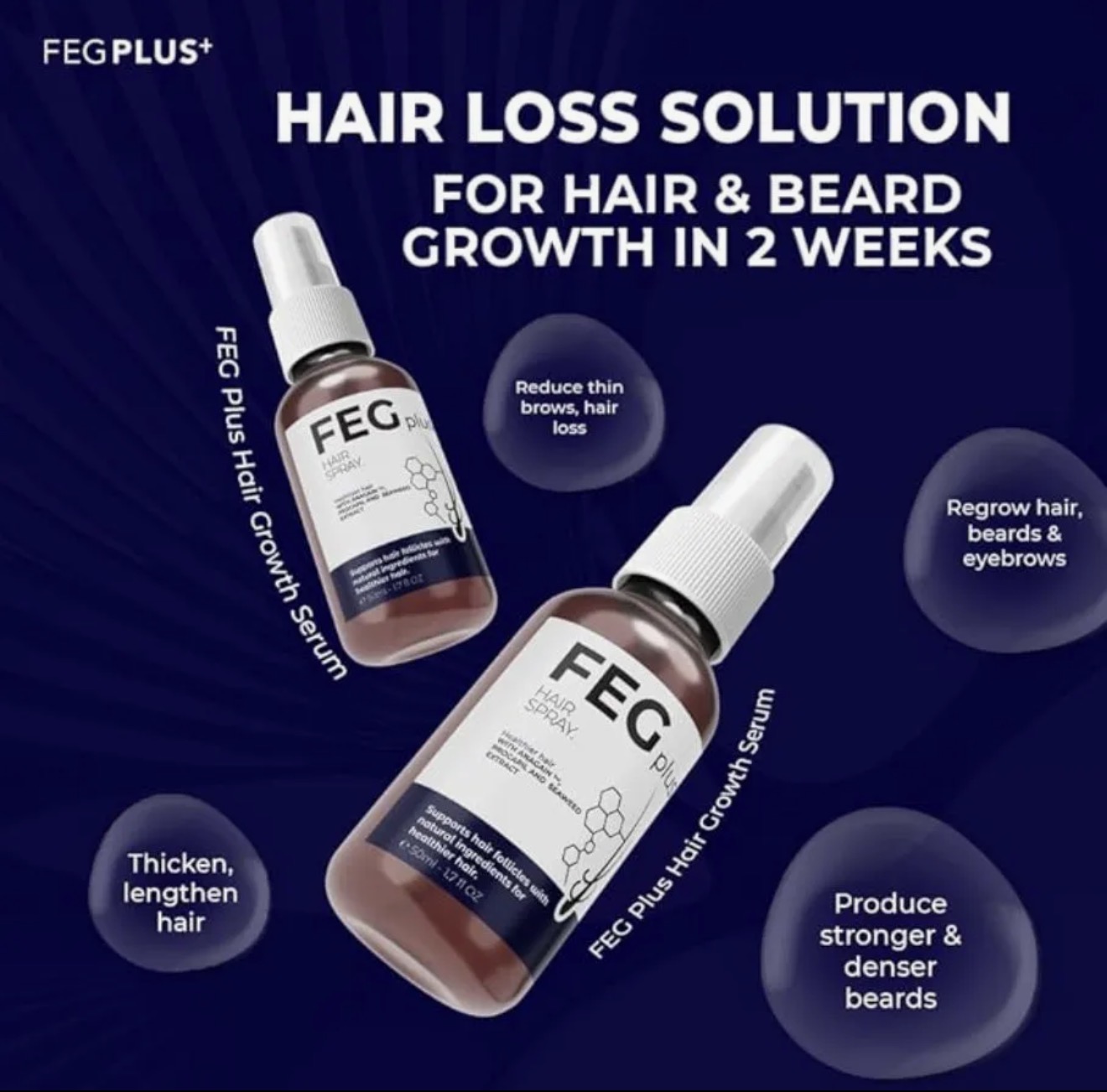 FEG PLUS Hair & Beard Growth Serum Spray 50ml – image 2