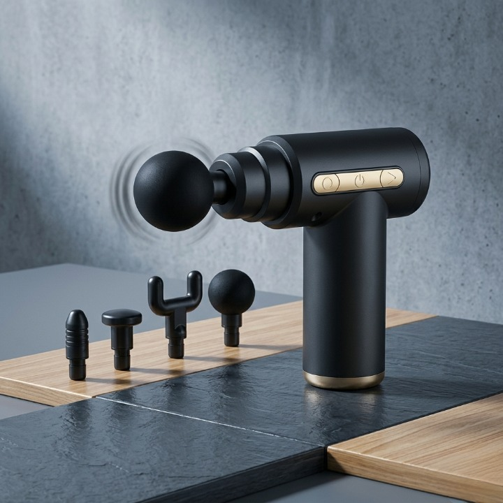 Portable Rechargeable Deep Tissue Massage Gun With Multiple Massage Heads – image 3