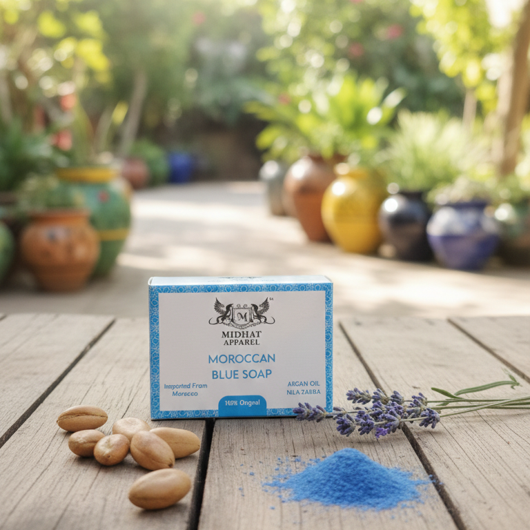 Midhat Apparel Moroccan Blue Soap For Premium Personal Care - 50Gram