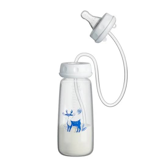 Handsfree Baby Feeding Bottle 240ml with Silicone Tube – image 2
