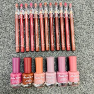 Nails Polish And Lip Pencils Combo Deal