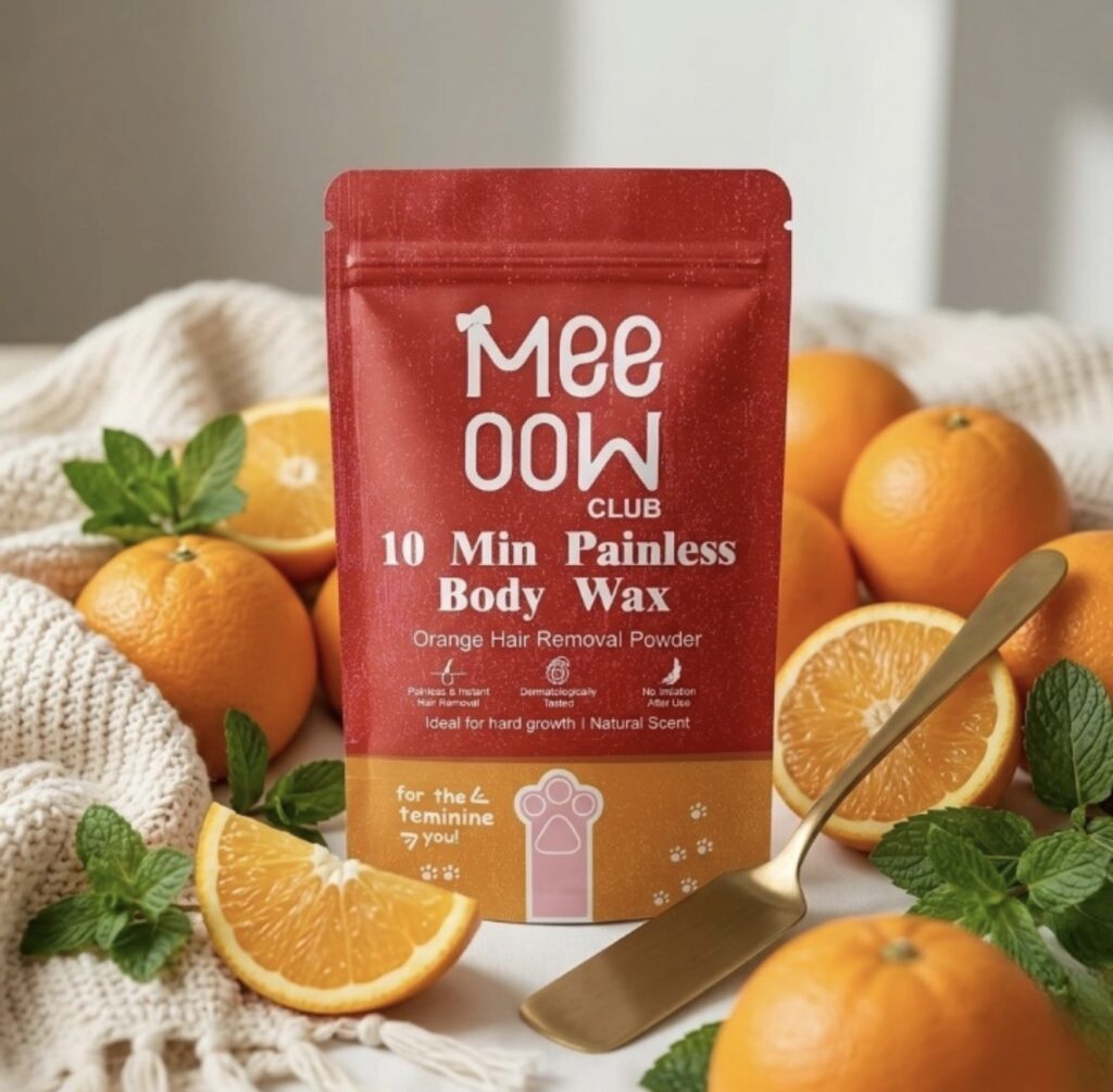 Meeoow Club 10 Min Painless Body Wax Orange Hair Removal Powder 100g Gentle