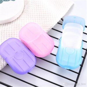 Portable Outdoor Travel Soap Paper Washing Hand Bath Clean Scented Slice Sheets